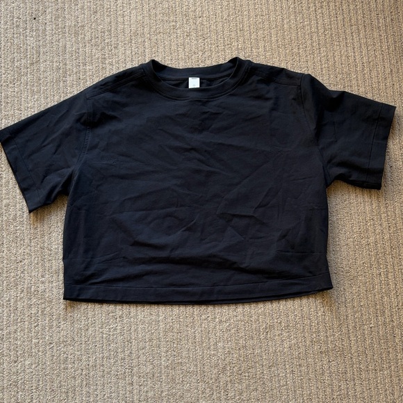 lululemon athletica Tops - Lululemon Athletica All Yours Organic Cotton Cropped T-Shirt, Black, S